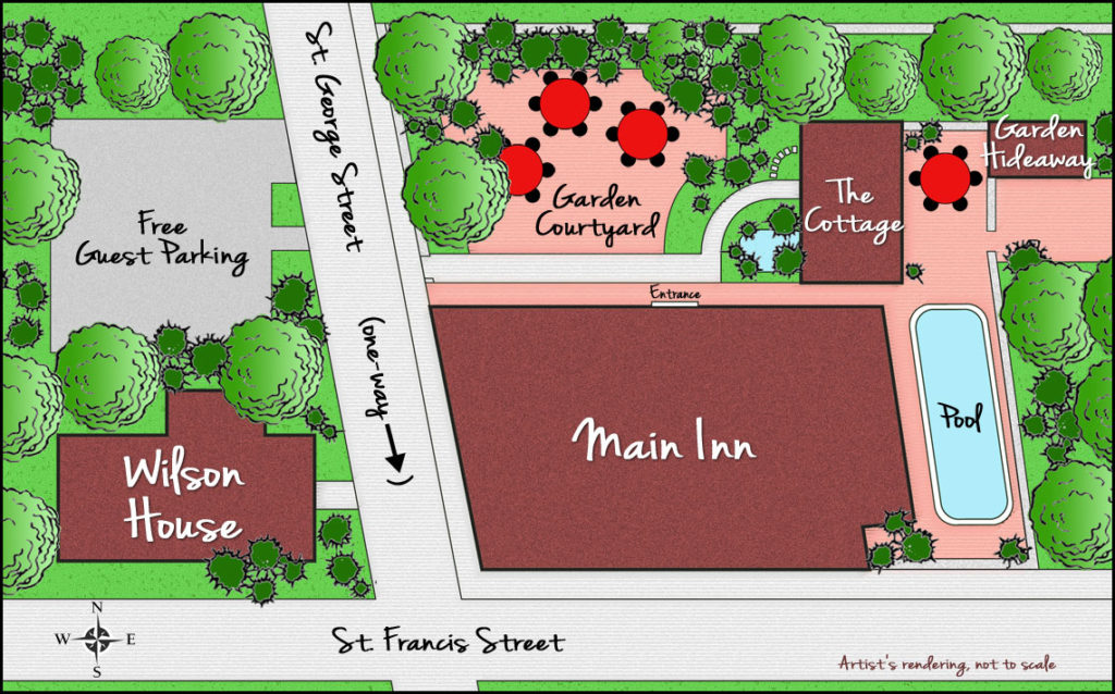 Map of Property 10 property1140 St. Francis Inn St. Augustine Bed and Breakfast