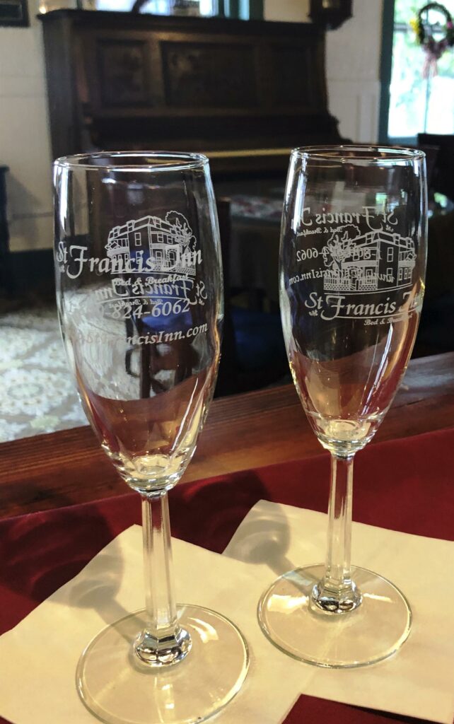 Lodging Ads Ons 7 Champagne Flutes St. Francis Inn St. Augustine Bed and Breakfast