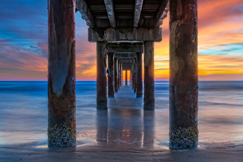 Things to do in St. Augustine, a florida beach at sunset on a winter's day