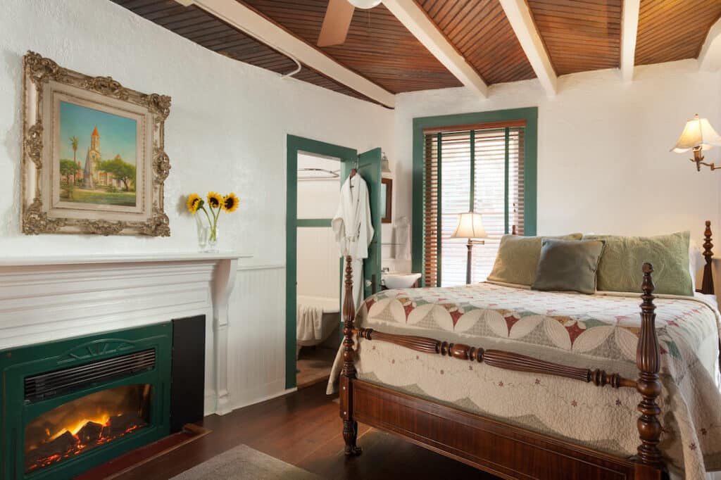 Bed and Breakfast in St. Augustine, photo of a historic guest room at St. Francis inn in Florida