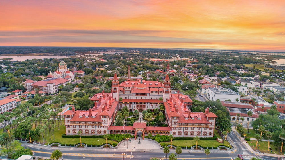 Things to do in St. Augustine, aerial image of the city of St. Augustine