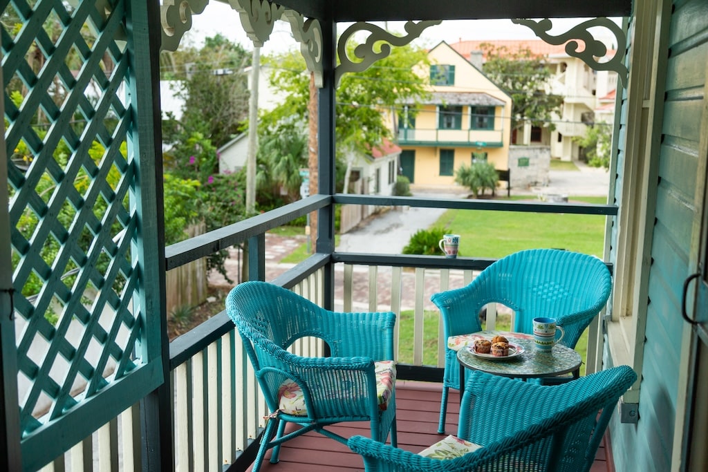 Hotels near St. Augustine Amphitheater, photo of the porch at one of our lodging accommodations at our Bed and breakfast in St Augustine