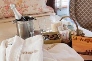 Romance package with champagne and chocolates at our Bed and Breakfast in St. Augustine