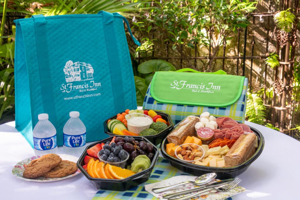 package with picnic items