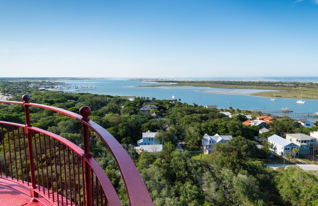 Breathtaking view of the Matanzas River from atop of the St. Augustine Lighthouse.