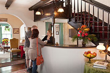 Checking in at St. Francis Inn's front desk