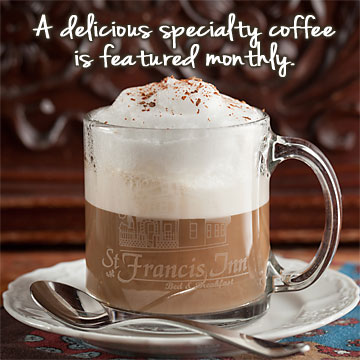 a specialty coffee is featured monthly